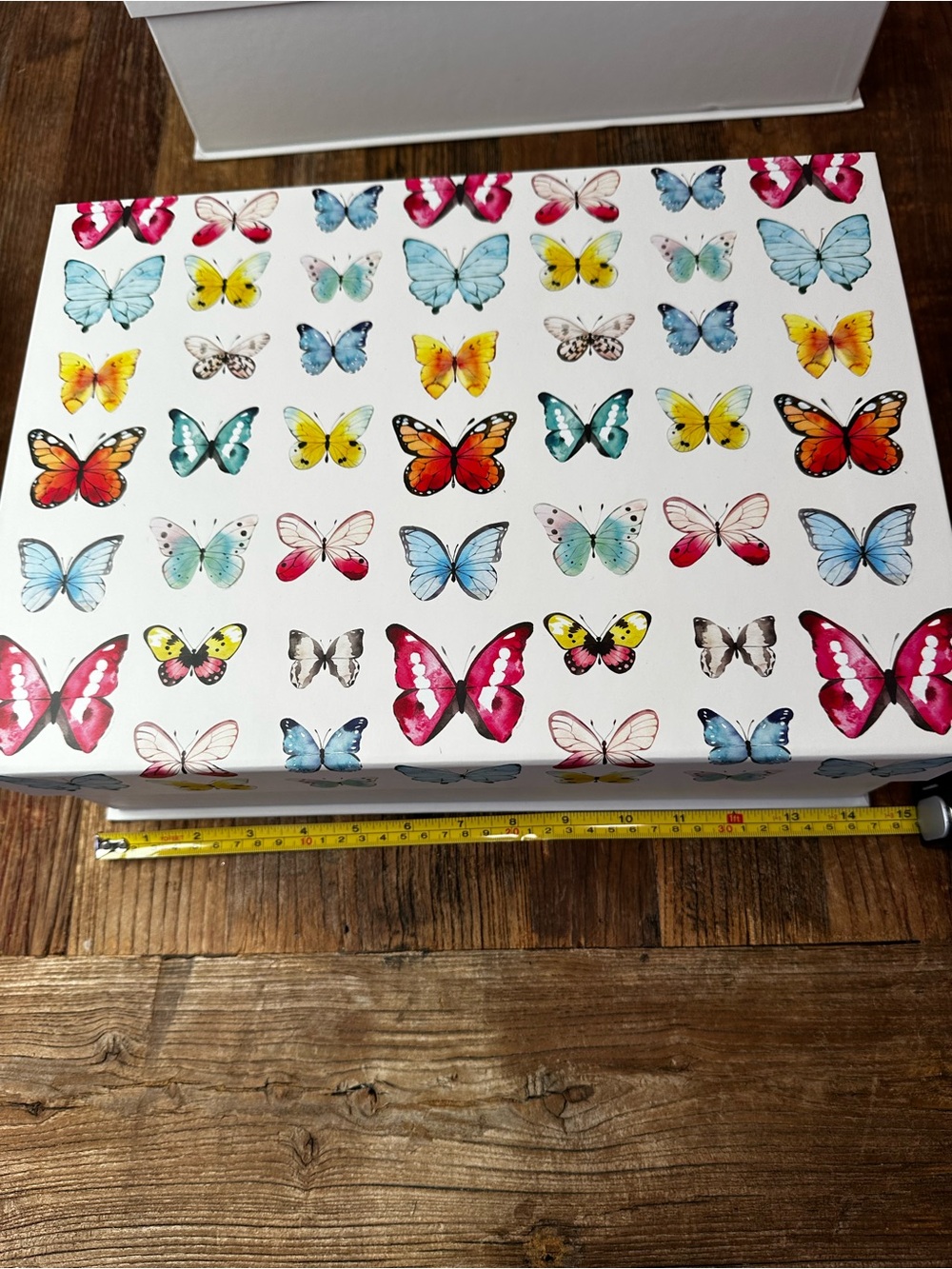 Butterfly Pattern Storage Box Set - White with Multi-Color Butterflies - Picture 6 of 16